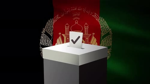 Casting vote into the ballot box during Afghanistan election