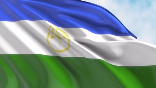 Realistic Waving Flag Animation Loop with Symbol