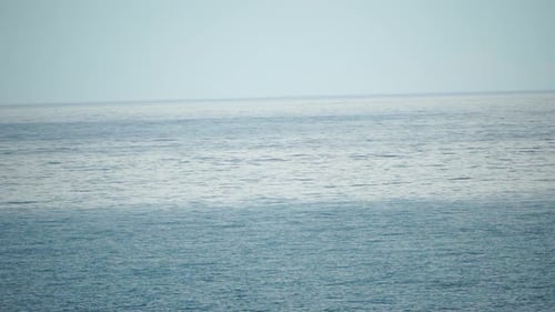 Sea Water Surface Camera Flies Over the Calm Azure Sea Nobody Holiday Recreation Concept Abstract
