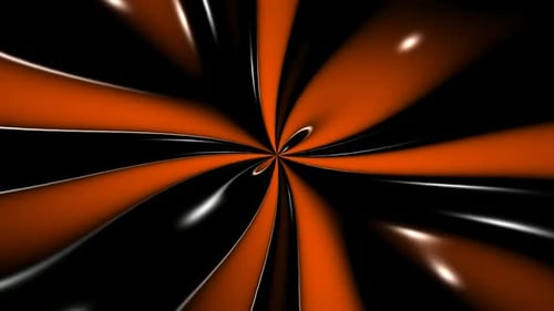 Seamless Loop of Abstract Orange and Black Hypnotic Motion