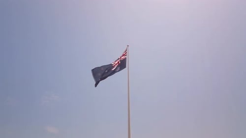 Australian Flag Waving in the Wind