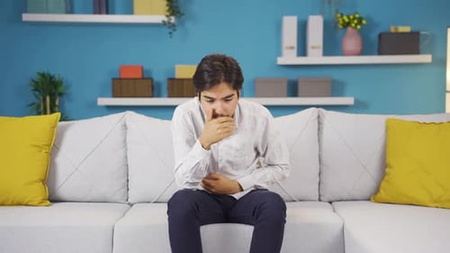 Man with nausea.