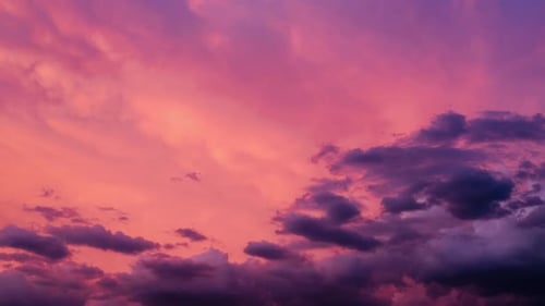 Dramatic Sky with Pink Clouds Time Lapse