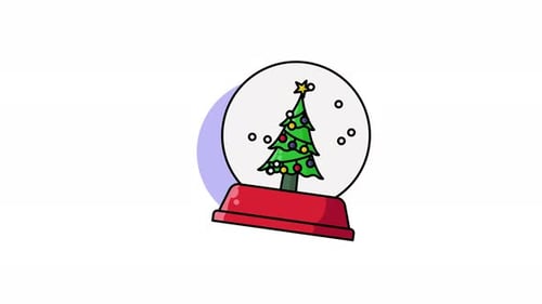 Miniatur-Weihnachtsbaum-Ikone, Animationsillustration, Bewegtgrafikvideo
