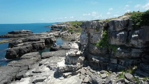 Aerial Cliff and Sea