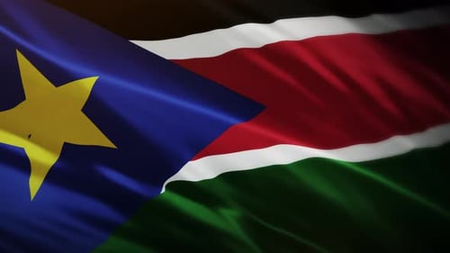 Realistic Waving South Sudan Flag Animation