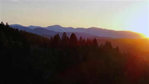 Mount Blue Sky front range Mt Evans peak aerial drone Evergreen Colorado scenic bypass golden hour