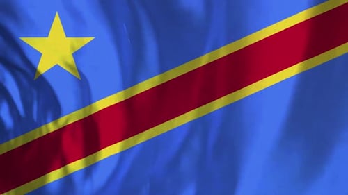 Democratic Republic of Congo Flag Waving Loop