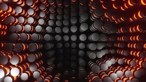 Metal Clapans With Orange Led Lights Vj Loop