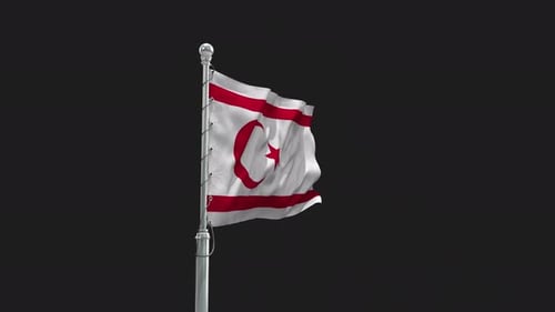 Realistic Northern Cyprus Flag Waving Animation