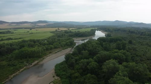 Summer Forest, River, Mountains, Fields