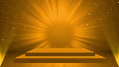 Fondo de podio dorado de animación 3D para el escenario de productos para el diseño de pedestal de productos