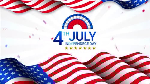 Fourth of July Independence Day Patriotic Title Animation