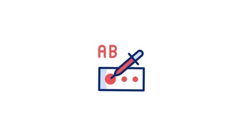 Animated Blood Type Test Flat Design Icon