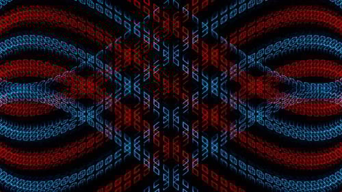 Red And Blue Neon Movement On Endless Shape Background Vj Loop In 4K