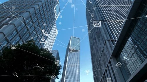 Futuristic network concept, city Technology