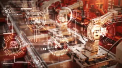 Automatisierung und Fernsteuerung zur Verwaltung von Industrierobotern in einer Fabrik