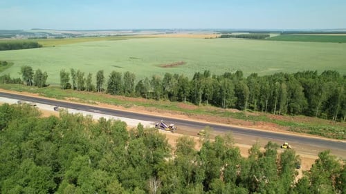 Construction of a New Highway Drone View