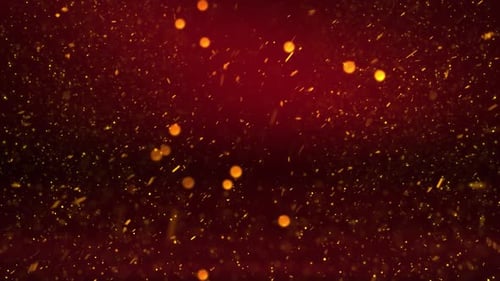 Shimmering Golden Particles Bokeh Festive Background Loop