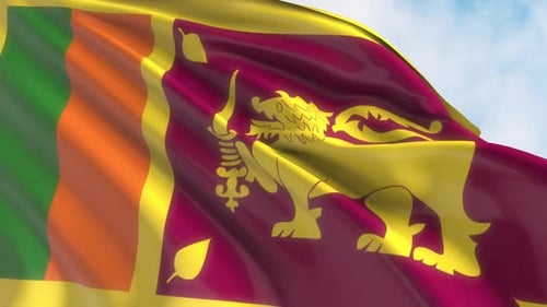Animated Sri Lanka National Flag Waving in the Wind
