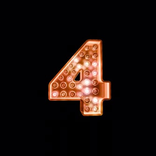 Retro Marquee Light Bulb Number 4 Reveal