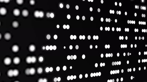 White Particle Dot Randomly Moving Futuristic Technology Background, Digital Dot Moving On Screen