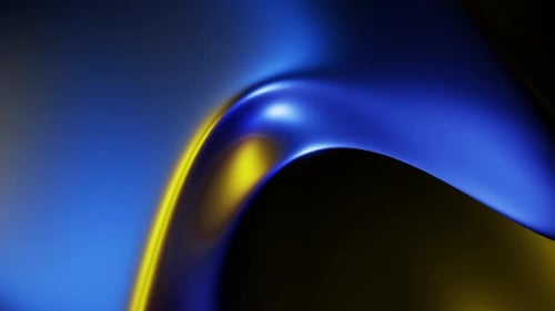 Abstract Fluid Blue And Yellow Wave Background Loop