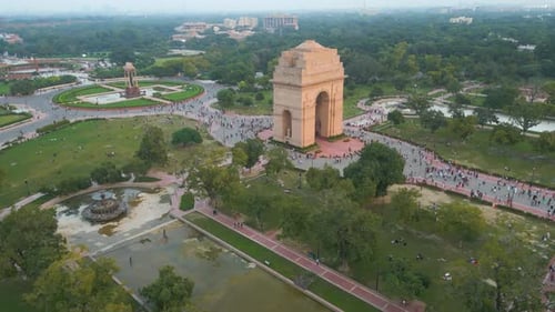 Aerial View of India gate , Drone Aerial view India gate