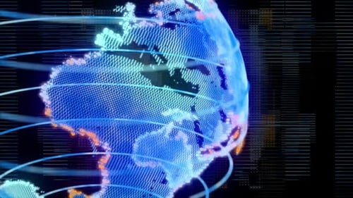 Representación digital de fondo de holograma de World Globe