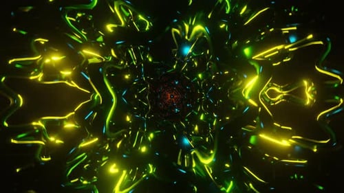 A Dazzling VJ Loop Featuring Rhythmic Neon Disco Strobes