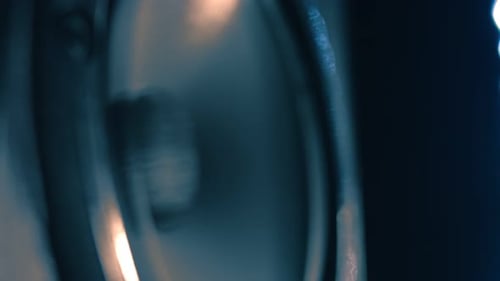 Macro of Vibrating Speakers Membranes of Professional Sound Speaker