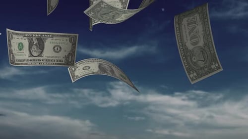 El billete de un dólar cae a cámara lenta