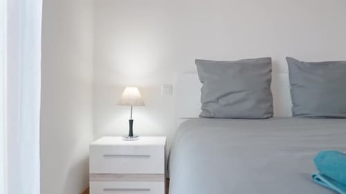 Modern Minimalist Bedroom Interior with Natural Light