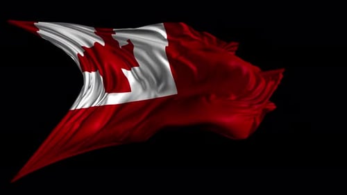 Realistic Waving Canadian Flag Animation