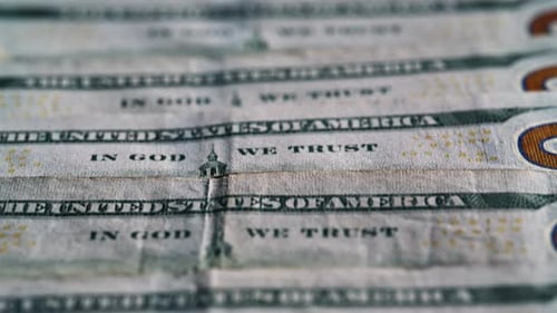 Macro Shot of United States Hundred Dollar Bills