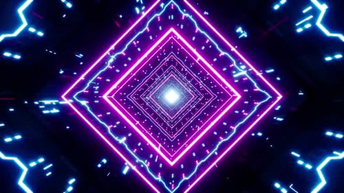 Quadratischer Neon-LED-Tunnel Vj Loop