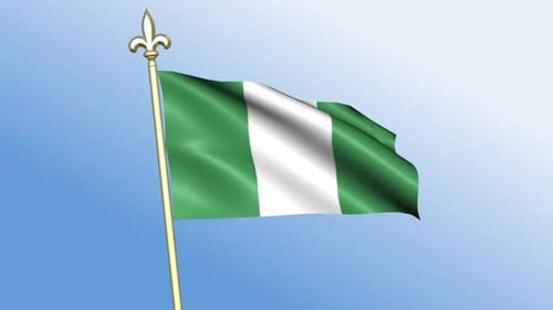 Waving Nigerian Flag Animation Loop