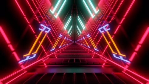 Futuristic Neon Tunnel Loop