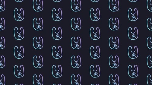 Baby Clothing Bib Dark Blue Animated Loop Background 4K