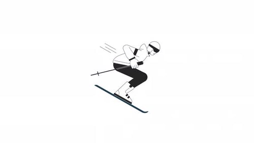 Skispringen Bw Animation