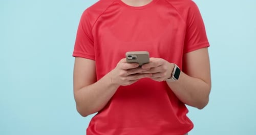 Person Using Cell Phone, Wearing Smart Watch