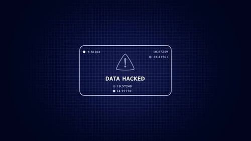 Animated Data Hacked Alert for Digital Technology Interface