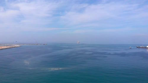 Aerial footage of Container Ships in the Mediterranean sea