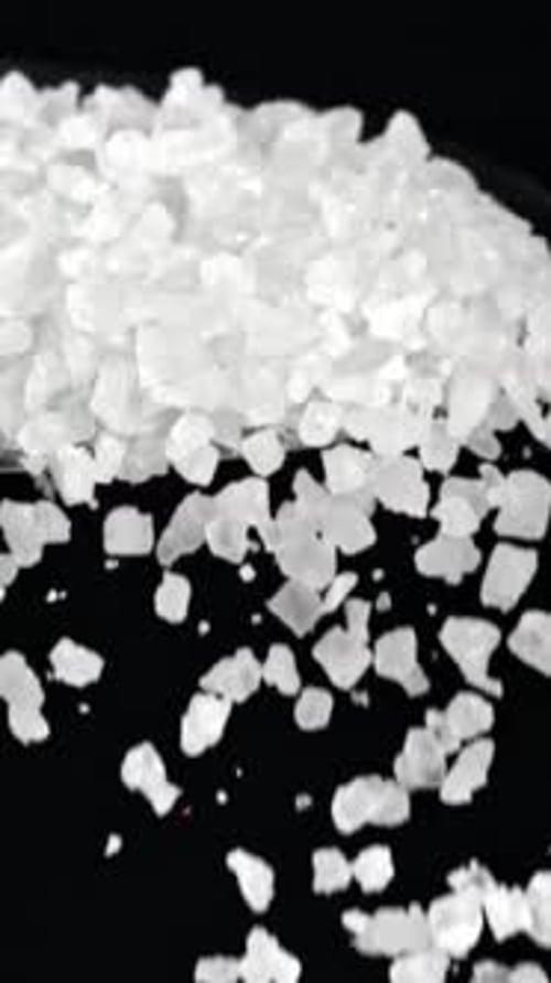 Super Slow Motion Falling Sea Salt Filmed on a Highspeed Camera at 1000 Fps