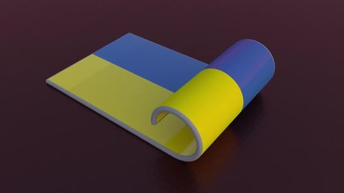 Ukrainian Flag Unfurling 3D Animation