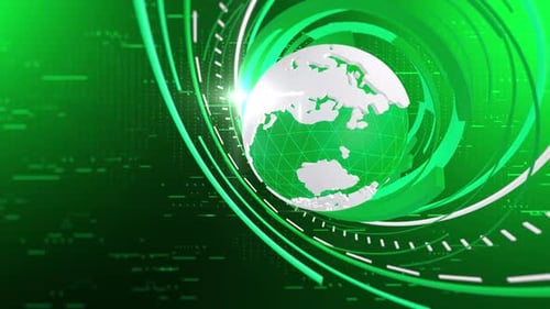 Fundo de notícias do globo rotativo verde V2
