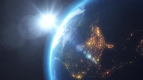 Spinning planet Earth video.