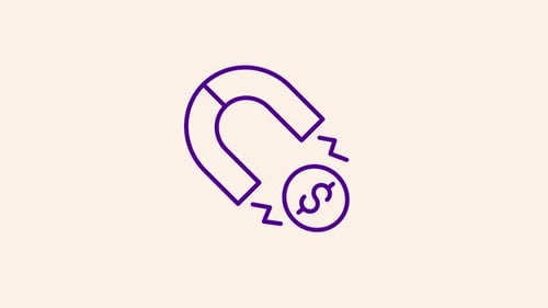 Animated Magnet Attracting Money Line Icon
