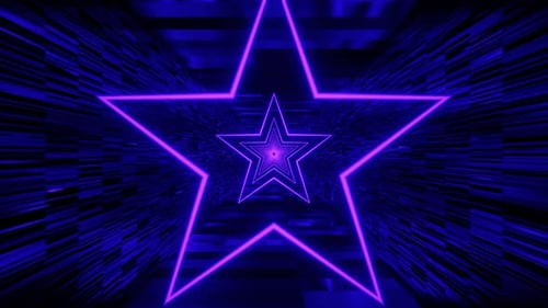 Tricolor Star Tunnel Background Loop Animation in 4K