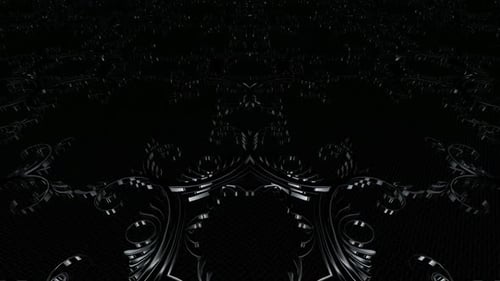 Elegant Chrome Ornate Scrolling Patterns Motion Background